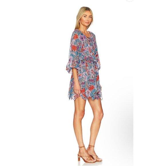 Revolve Misa Los Angeles Tara Dress Blue Paisley XS New! - Picture 2 of 6